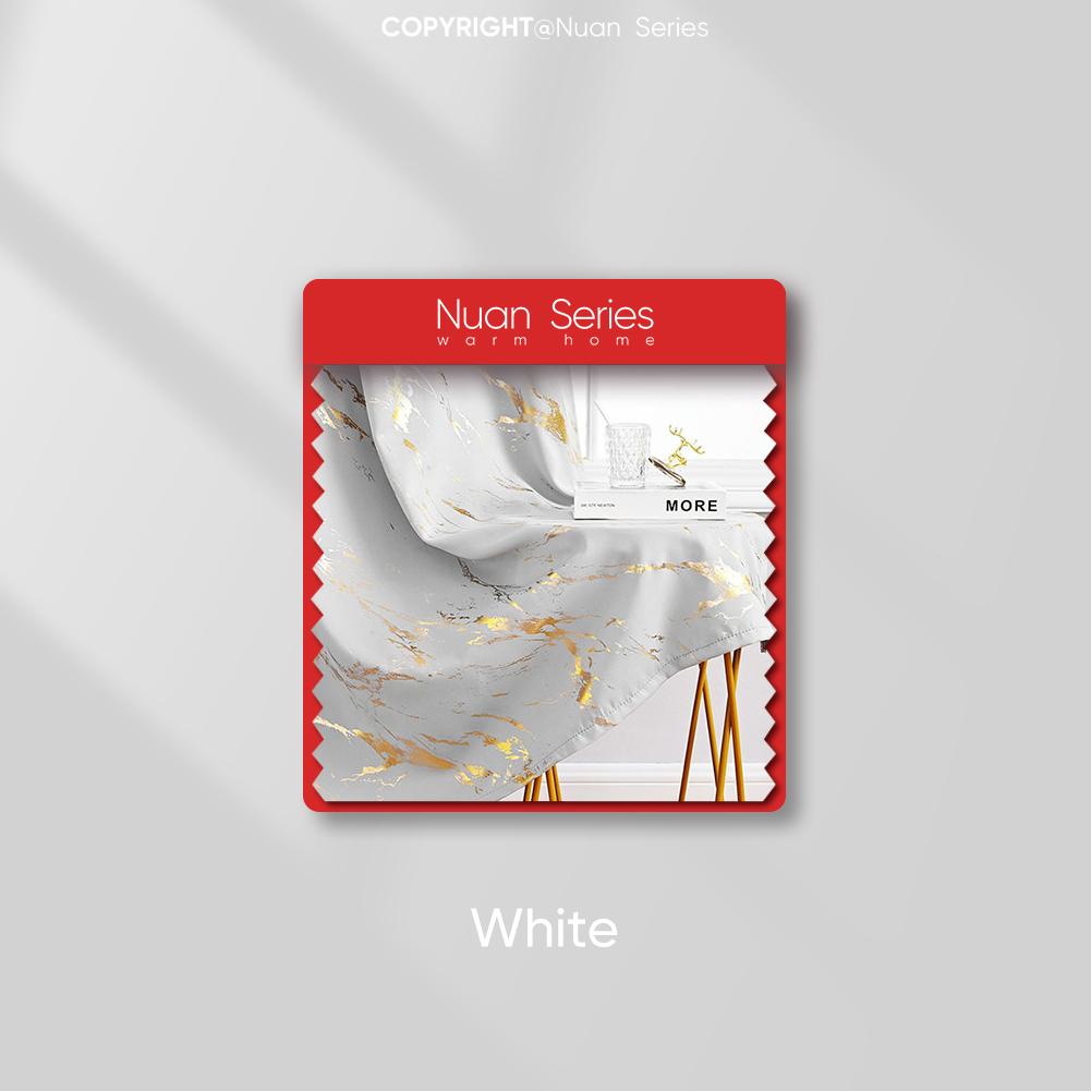 1PC Nuan Series 80% Blackout Fashionable and Minimalist Curtains with Golden and Marble Texture for Living Room Bedroom Balcony Window Home Decor