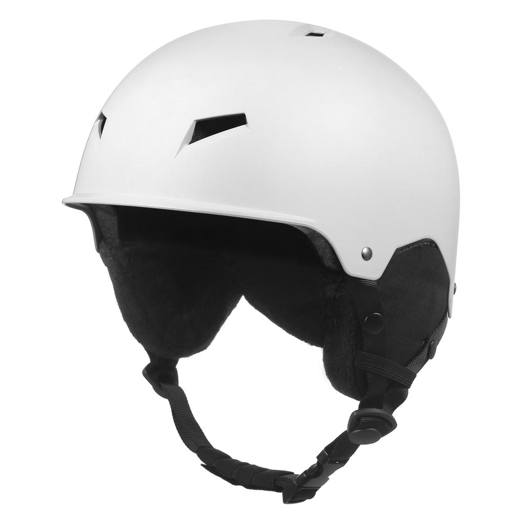 Women Men Winter Snow Helmet with Detachable Earmuff Snowboard Helmet with Goggle Fixed Strap Safety Skiing Helmet Skiing Sports