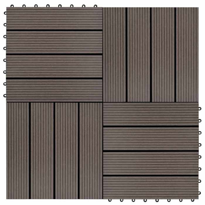 VidaXL Terrace Tiles 22 Pcs 30 X 30 Cm 2 M² WPC Dark Brown