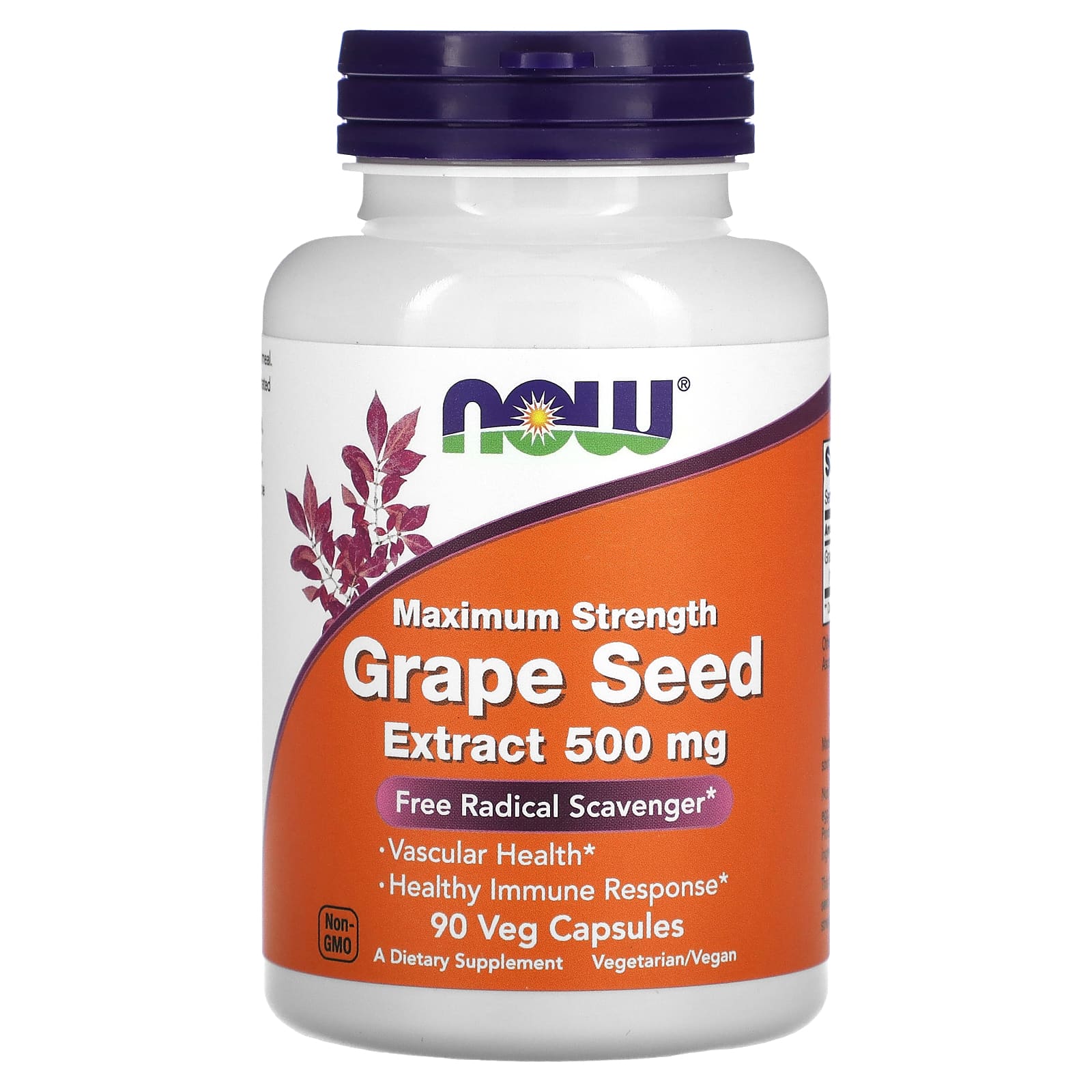 

Maximum Strength Grape Seed Extract, 500Mg, 90 Veggie Caps
