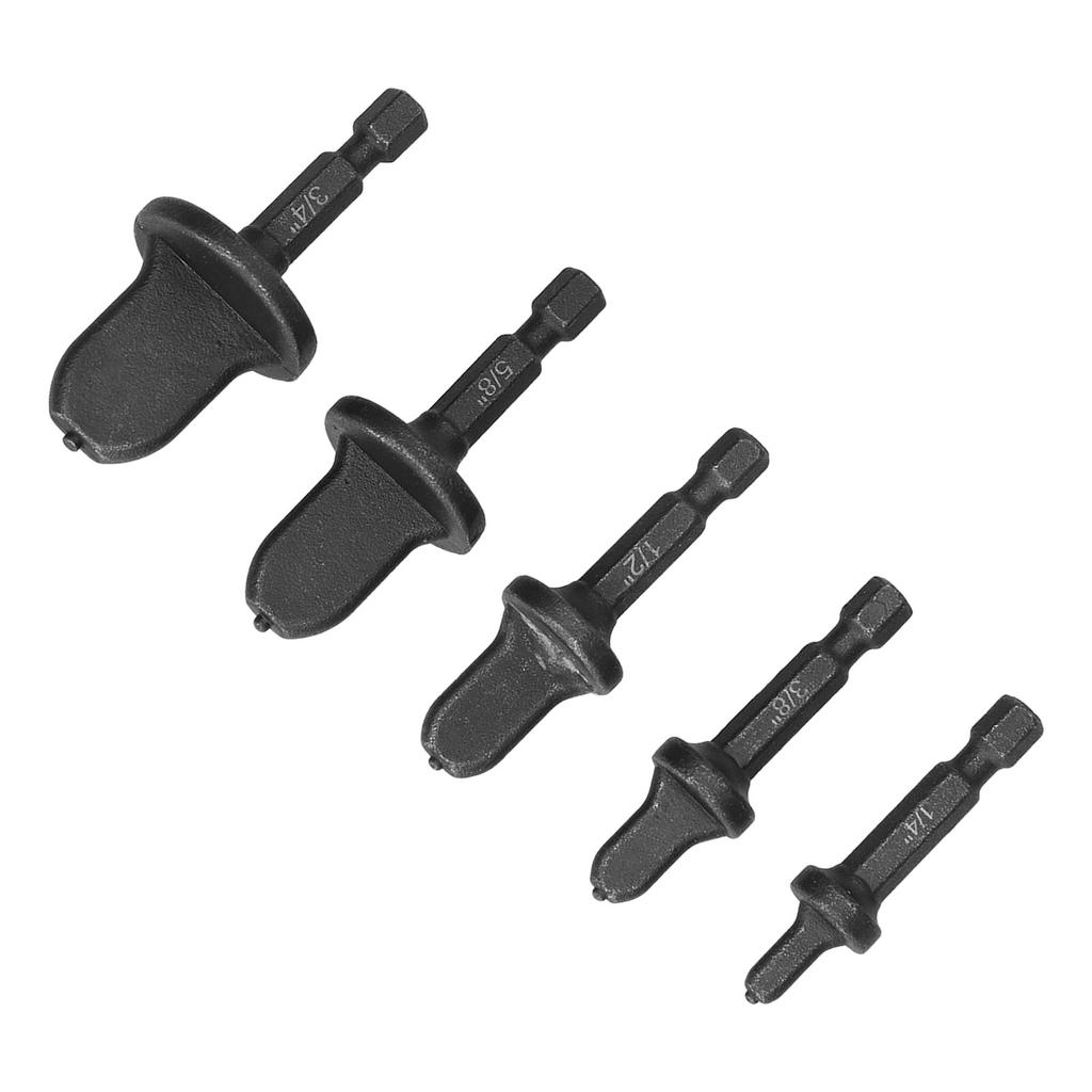 5Pcs Swagging Tool Drill Bit Metal Hex Shank Air Conditioner Tube Flaring Pipe Expander Set Kit