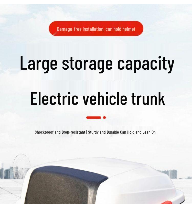 Electric Bike Rear Trunk with Battery Storage & Backrest for Aima, TaiLing, LvYuan