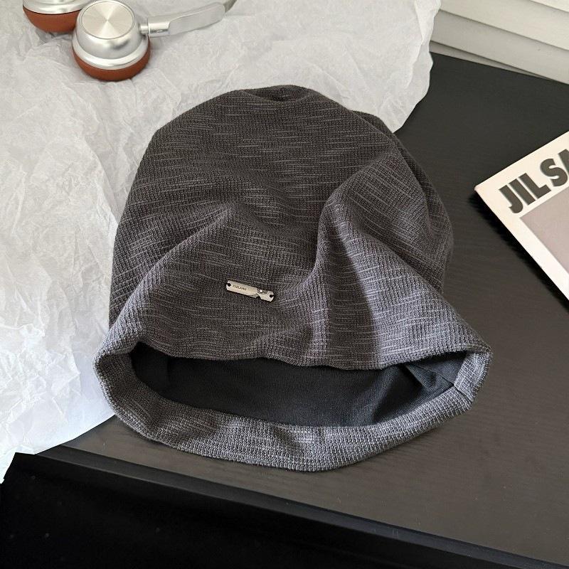 Lazy Wind Loose Pile Hat Female Autumn Big Head Circumference Showing Face Small Knitted Hat Korean Version Pullover Cold Hat American Bag Head Hat
