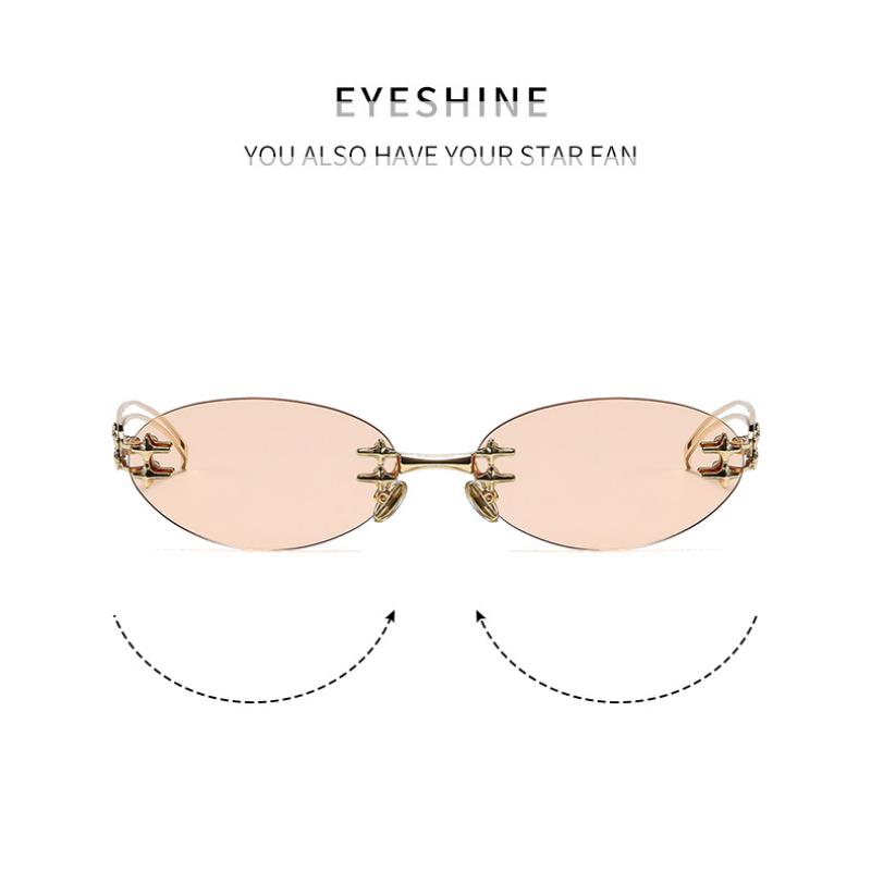 Ladies Sunglasses, Fashion Oval Sunglasses, Frameless Star Sunglasses