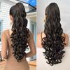 European & American Style Long Curly Ponytail Wig with Claw Clip - Roman Curl for Women
