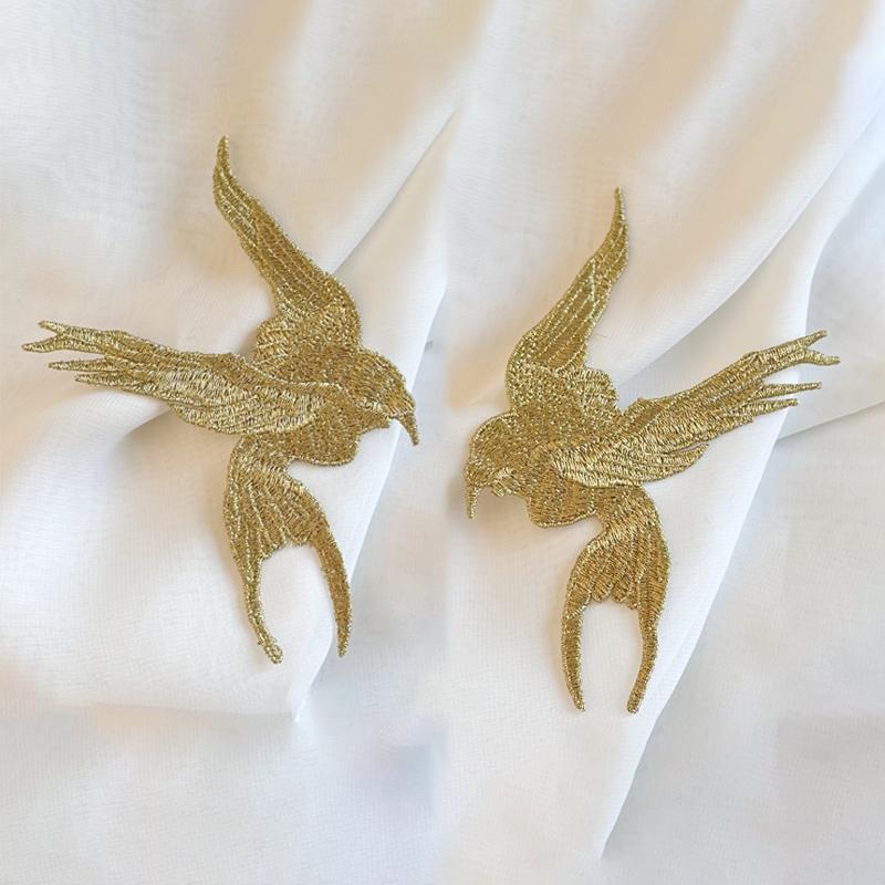 1 Pair Cute Flying Birds Embroidered Swallows Patches Applique Patch Accessories Clothing Decoration