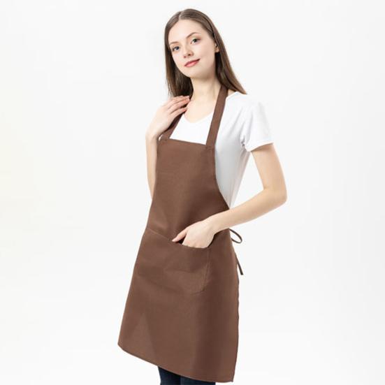 Kitchen Apron Wrinkle Resistant Adjustable Straps Back Lace Apron with Large Front Pocket Cooking BBQ Waiter Chef Aprons for Home Restaurant Cafe Use