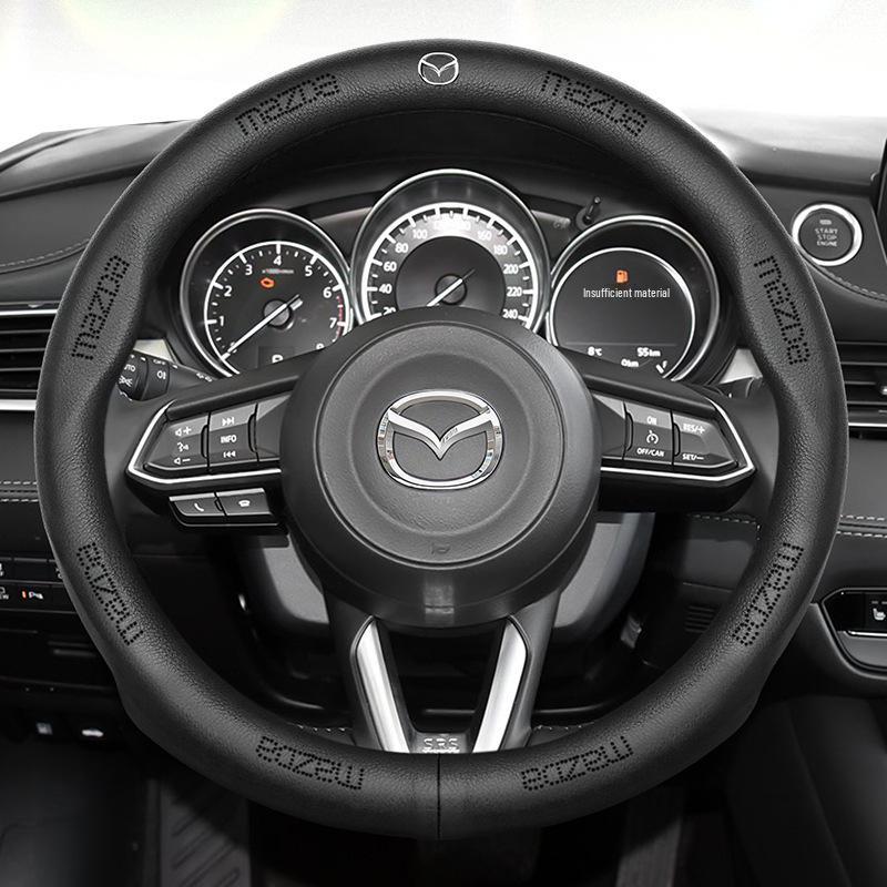 Оплетка на руль из натуральной кожи Mazda: Нескользящий, Влагоотводящий, Ультратонкий, Дышащий, Перфорированный, Универсальный для всех сезонов