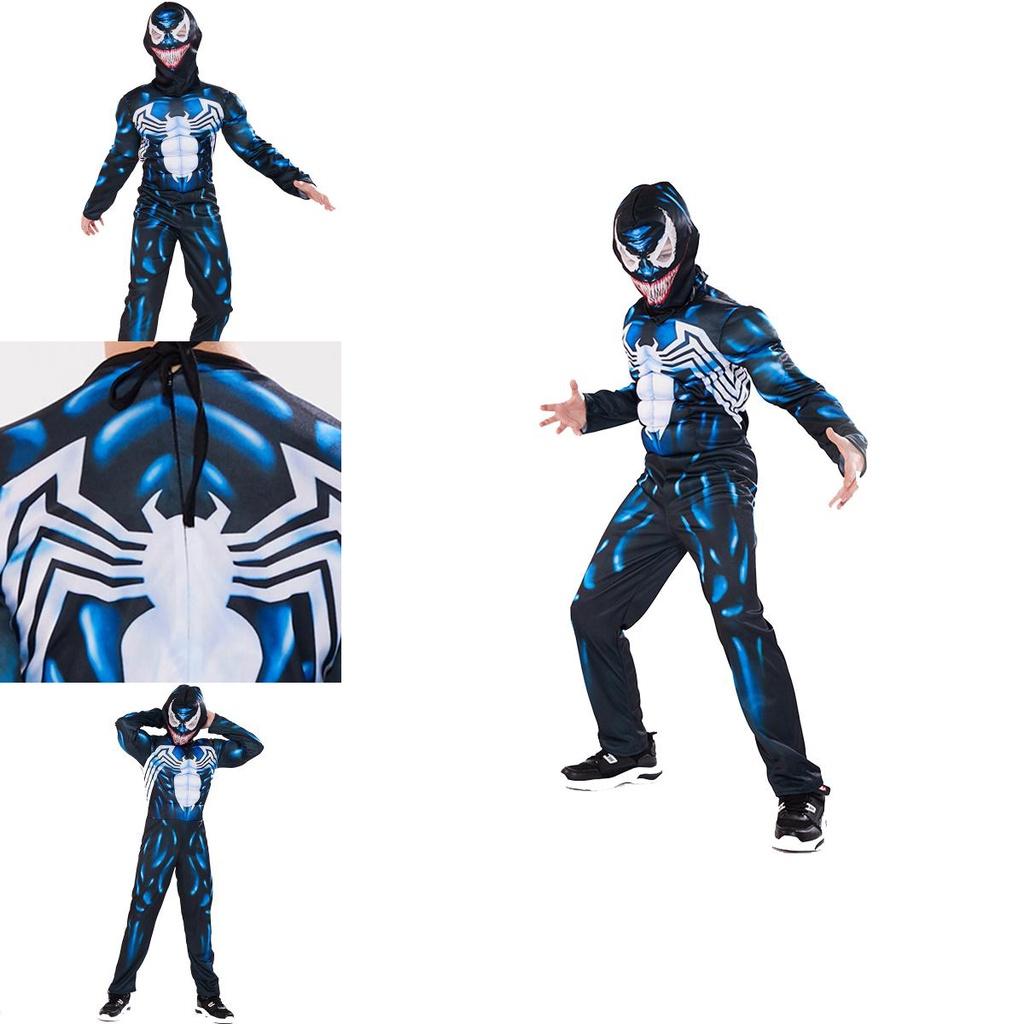 Lehký prodyšný dětský chlapecký cosplay kostým Venom Spider-man s dokonalým šitím
