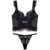 French Lace Bralette Thin Strap Push Up Cami Top Sexy Lingerie Set Women