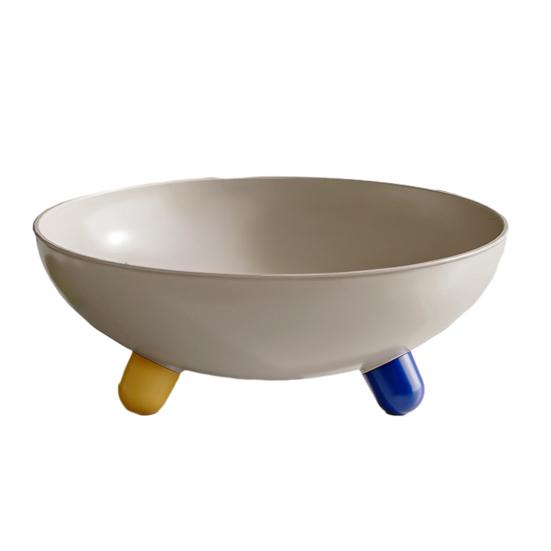 Frutero para encimera de cocina, Cesta de almacenamiento de plástico grande con soporte, Bol de servir multifuncional para centro de mesa de mesa de comedor