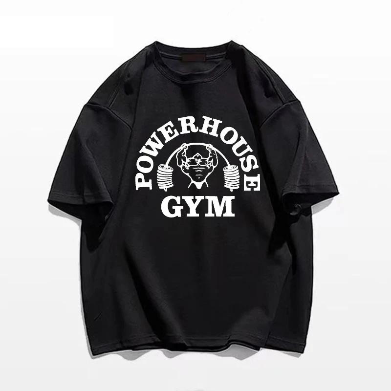 Summer Gym T-Shirts Cotton Oversized Women's T Shirt Graphic Print Sporty Fashion Trends Men Tee High Quality Men's Clothes