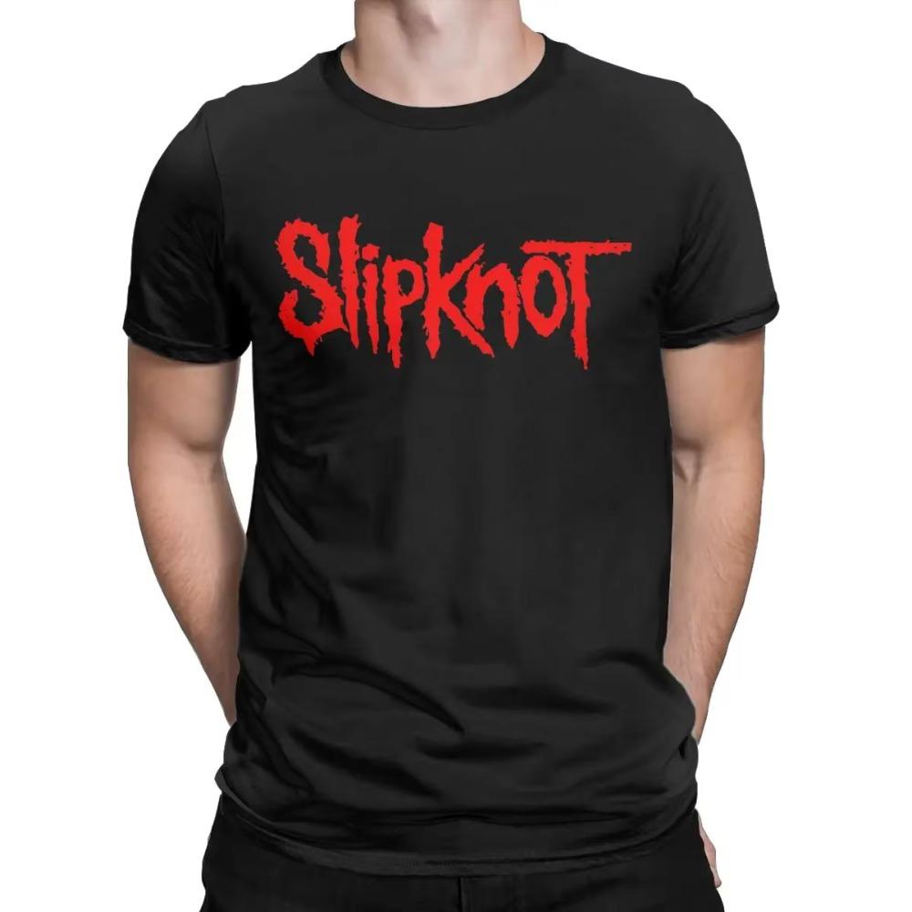 Magliette con Logo Slipknots Uomo Novità Magliette in Puro Cotone Girocollo Manica Corta Maglietta Abbigliamento da Festa