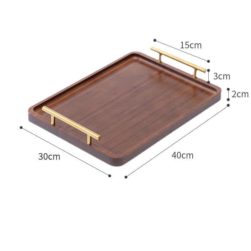 Large Rectangular Bamboo Tea Tray with Handle