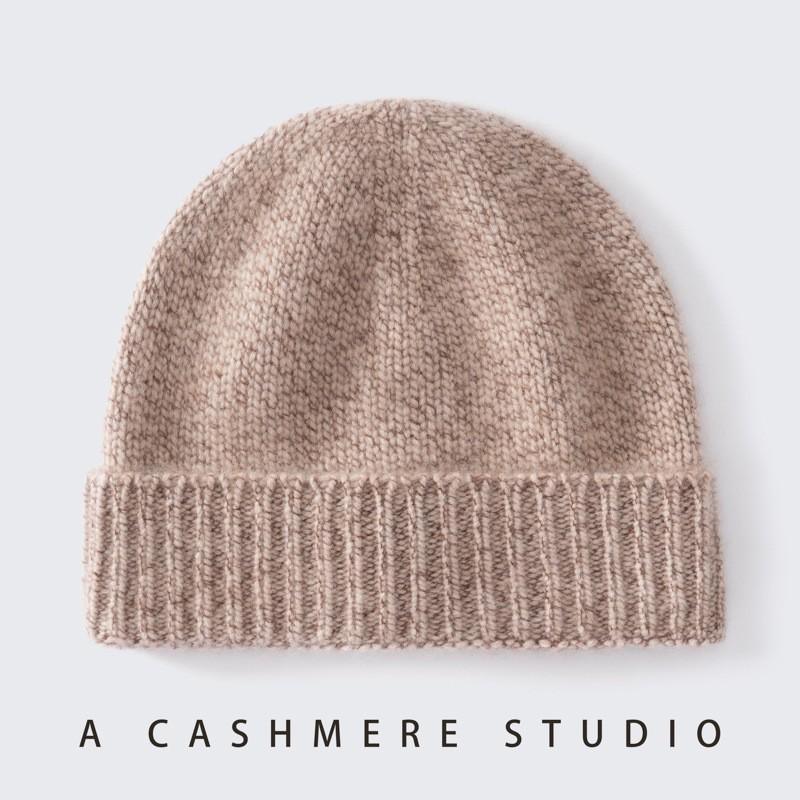 Womens 100% Pure Cashmere Beanie Oversized Warm Knit Hat Winter