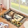 VIKAMA Sunflower Welcome Home Doormat Soft Flannel Machine-Washable Floor Mat Entrance Hallway Rug Home Decoration