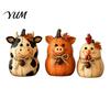 Country Style Thanksgiving Ornaments 3PCS Rustic Autumn Harvest Wooden Ornaments, Animal Designs Retro Indoor Room Decorations Distressed Farmhouse
