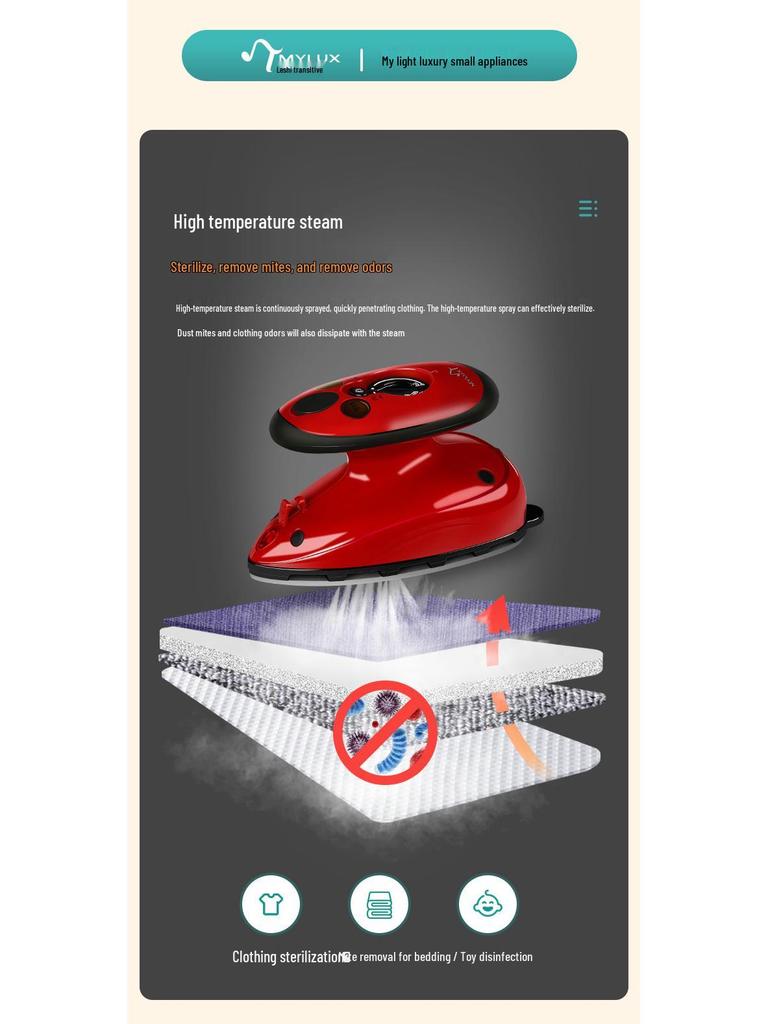 Mylux Mini Handheld Travel Iron with Temperature Control and Ceramic Soleplate