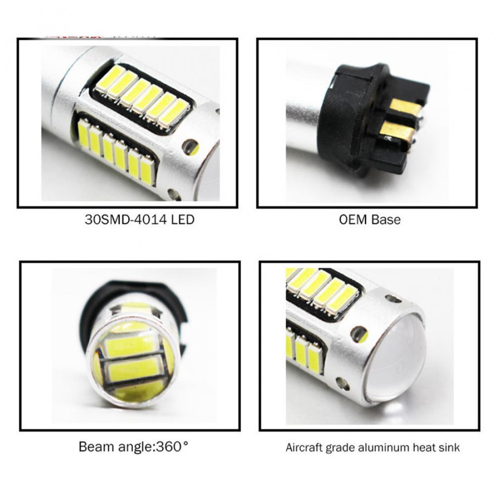 2Pcs White Pw24W Led Bulbs For Bmw F30 3 Series Drl Daytime Light