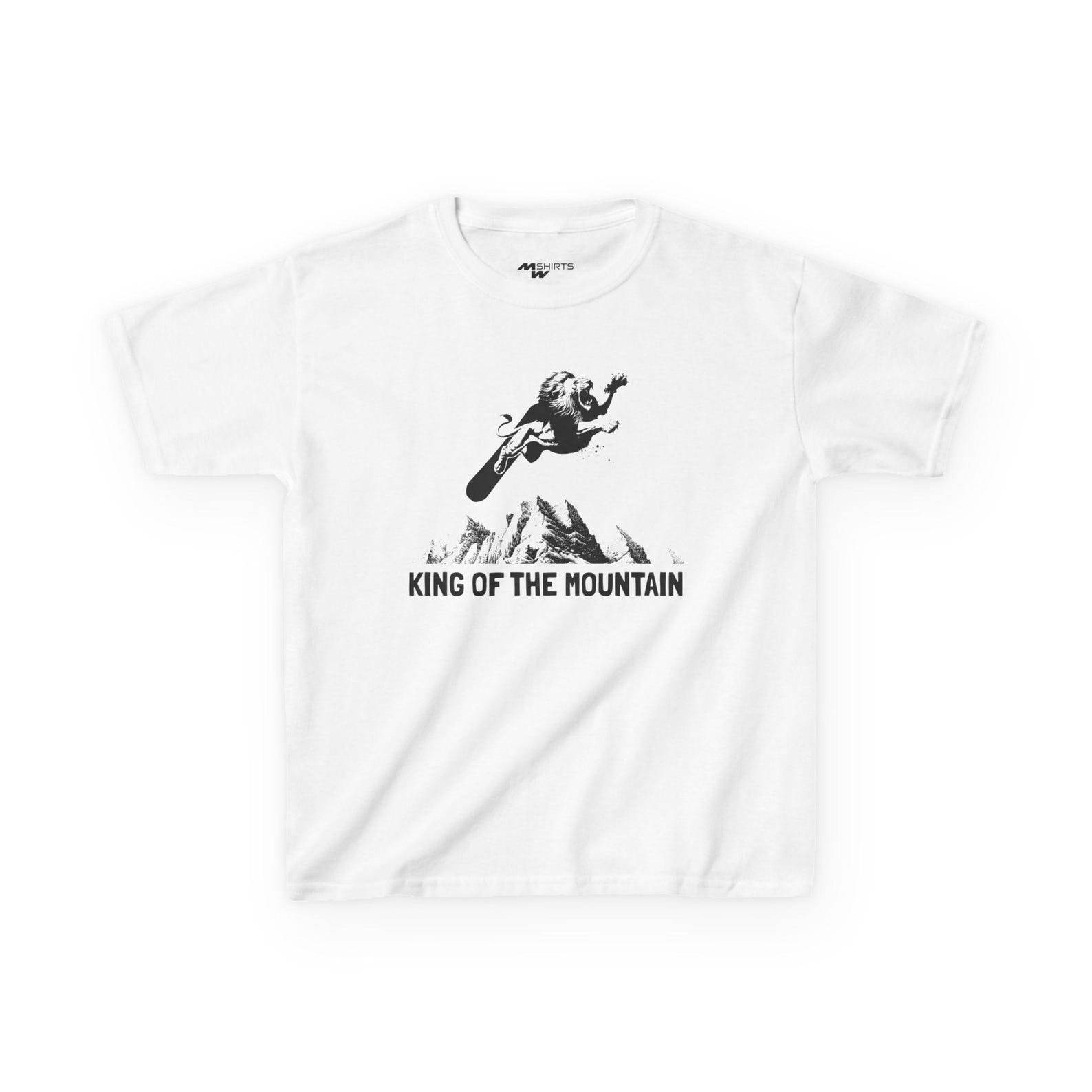 Vintage Lion Snowboard Kids T-Shirt: Whimsical King of the Mountain Tee XL