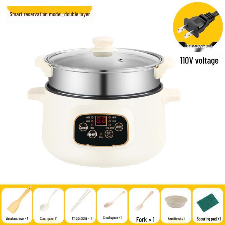 "110V Multifunction Electric Cooker & Non-stick Frying Pan for Dorms, with Smart Reservation"