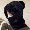 Warm Pullover Cap Windproof Neck Warmer New Scarf Mask Integrated Hat  Autumn and Winter