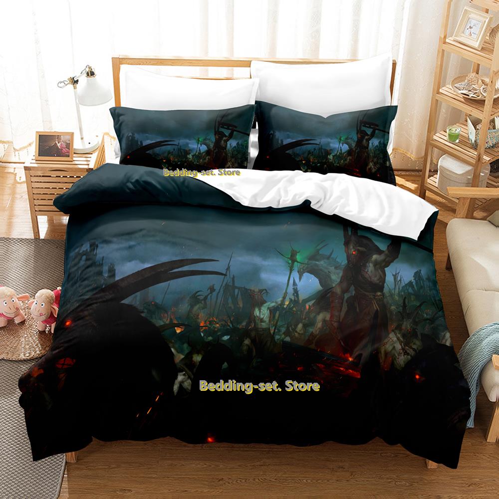 Comforter New Diablo Iv Bedding Set Single Twin Full Queen King Size Bed Set Adult Kid Bedroom Duvet Sets Anime Parure De Lit Bed