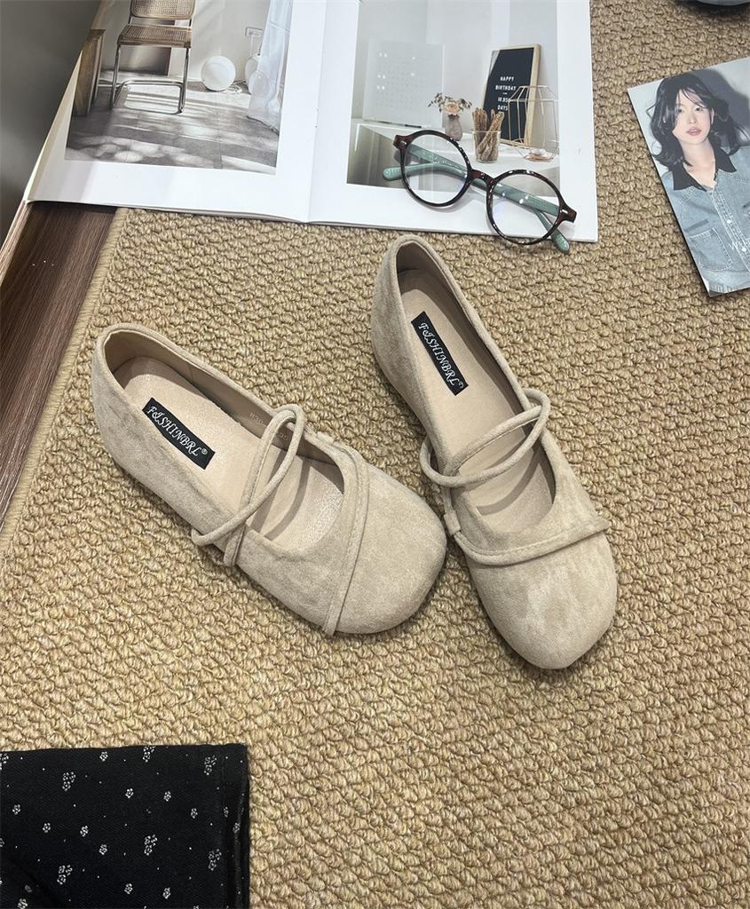 Round Head Retro Soft-soled Mary Jane Shoes Women's College Style Spring Elegant Mori Flat-soled Single Shoes Ballet Grandma Shoes