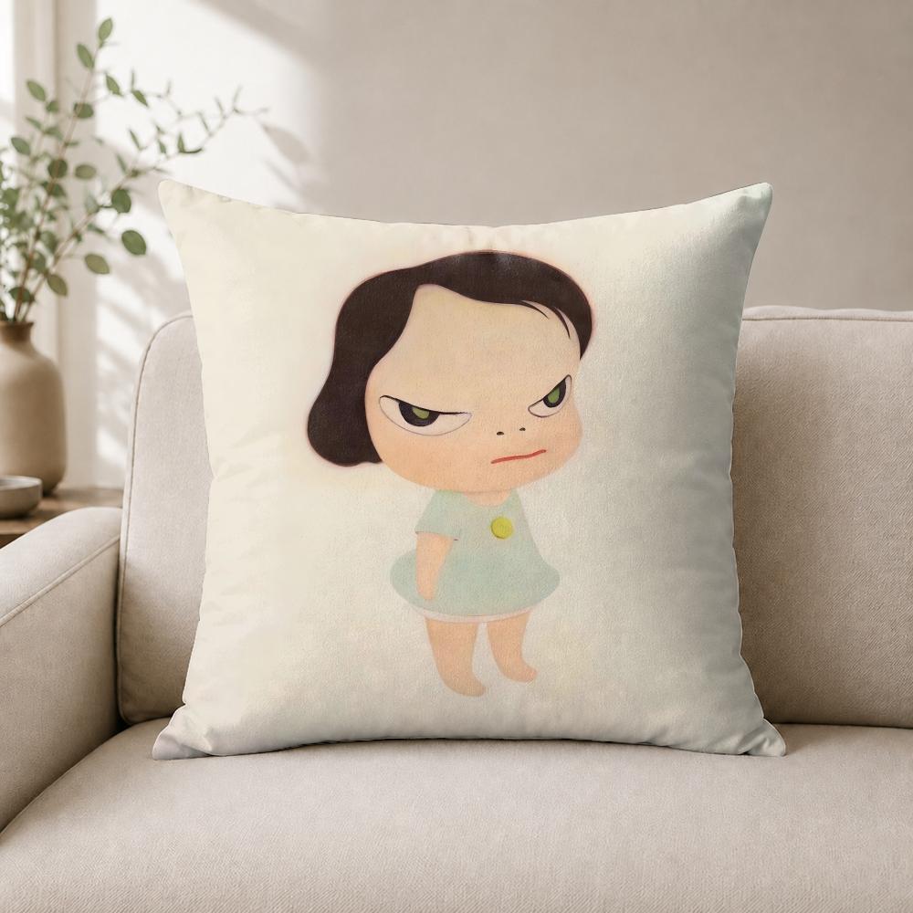 Yyoshitomo Nara Ddoll Cushion Cover Breathable Short Plush Pillow Case Wrinkleresistant Machinewashable For Easy Care