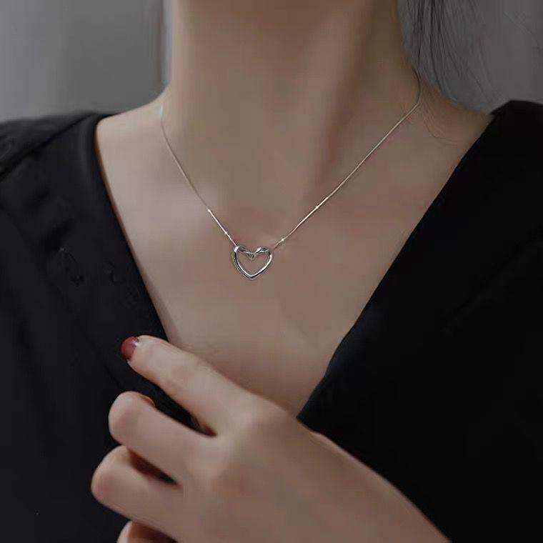 Jinqiao Turning Love Niche Hollow Necklace Women's Style Pendant Versatile Lock Pendant