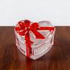 Candy Jar with Lid Glass Heart Shaped Clear Cookie Bowl Candy Storage Container Serving Dish for Snacks Jewelry Red Bow