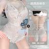 Domila Sexy Lingerie Hot Passion Temptation Open Uniform Pajamas Transparent Lace Onesie Women