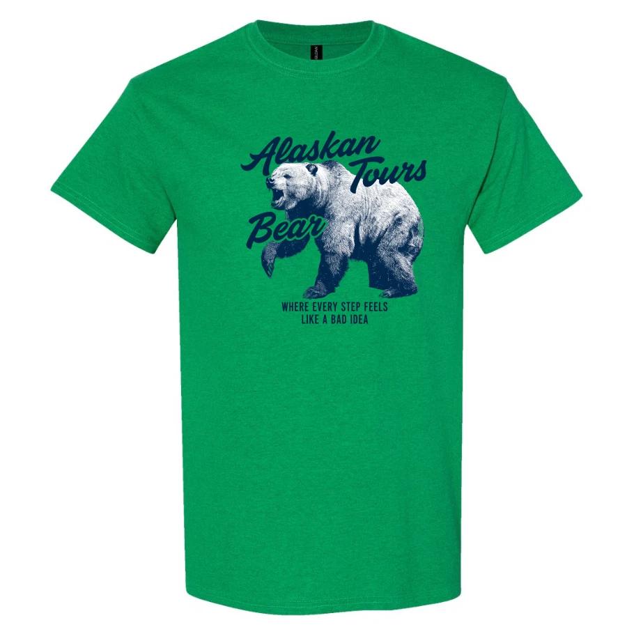 Alaskan Tours Bear T Shirt Like a Bad Idea Funny Vintage Alaska Travel Tee Gift XL