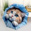 1pc Cat Print Auto-Fold Umbrella with One-Touch Open/Close - 8 Reinforced Ribs for Windproof Stability,  Yy251118121