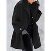 Classic Womens Wool Coat With Solid Color And Button Design For Autumn Winter Casual Wear