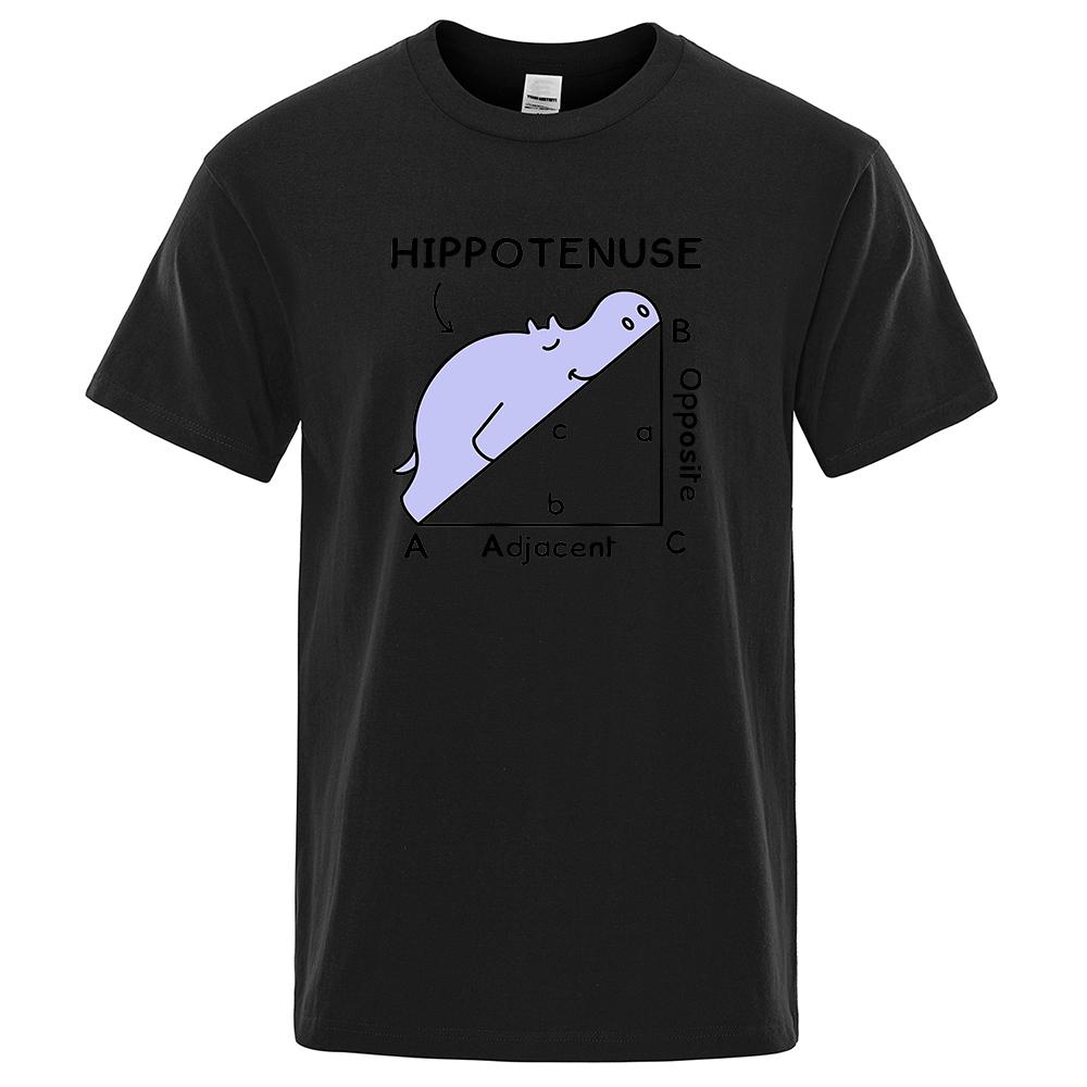 Hippotenuse Opposite Adjacent Funny Printed Mens T Shirts Trigonometric Functions Summer Cotton Cute Streetwear T-shirt Male