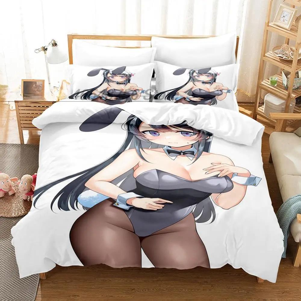 Comforter 3D Print Anime Sexy Girl Sakurajima Mai Bedding Set Single Twin Full Queen King Size Bed Set Adult Kid Bedroom S