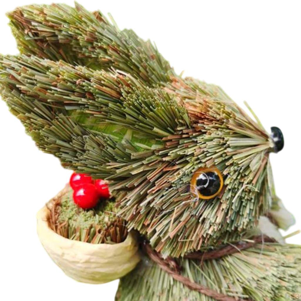Rabbit Ornament, Artisanal Animal Statue, Easter Decoration, Small Back Basket for Bedroom, Rear