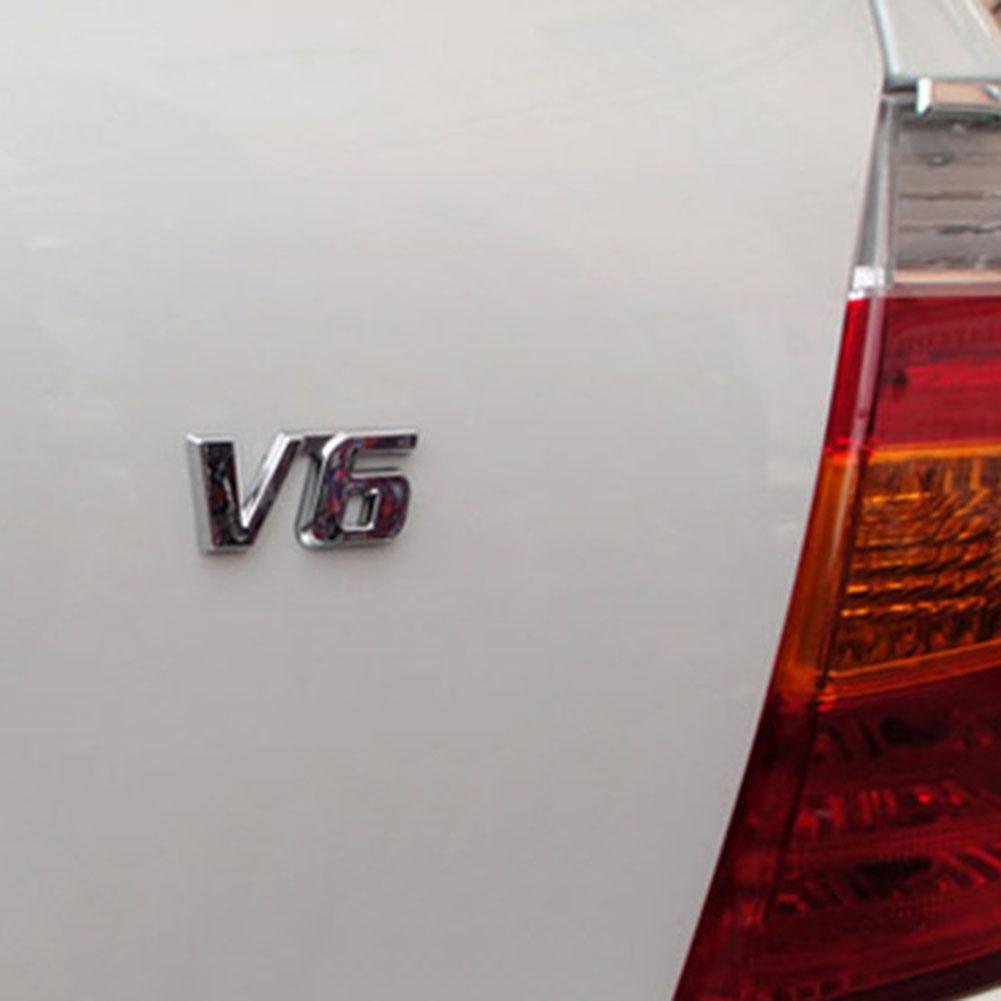3D Chrom Metall V6 Auto Auto Heckklappe Aufkleber Kofferraum Deckel Emblem Abzeichen Aufkleber