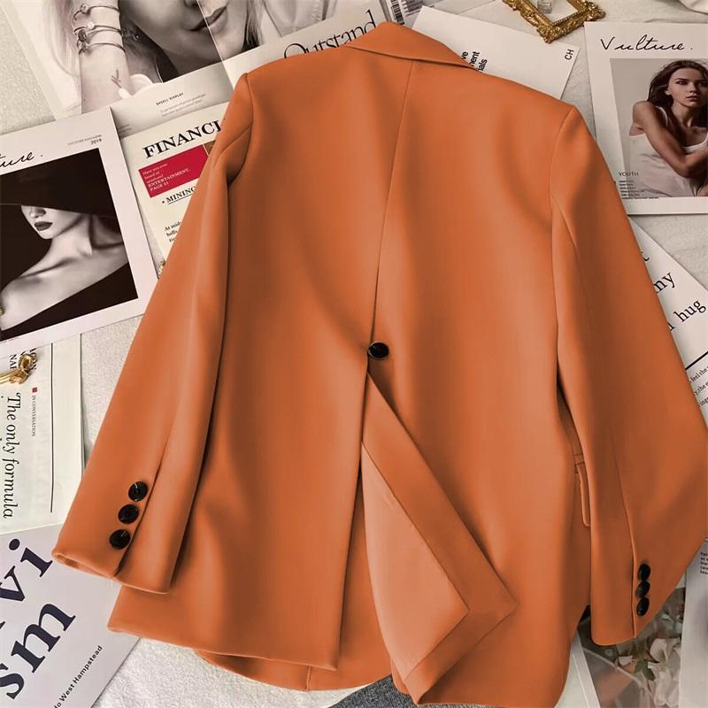 Damen Blazer Jacke Frühling Einreiher Lässig Schmale Passform Anzugmantel