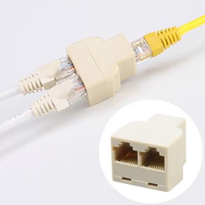 1'den 2'ye Cat6/5/5e RJ45 Dişi Çift Lan Ethernet Ağ Ayırıcı Adaptör