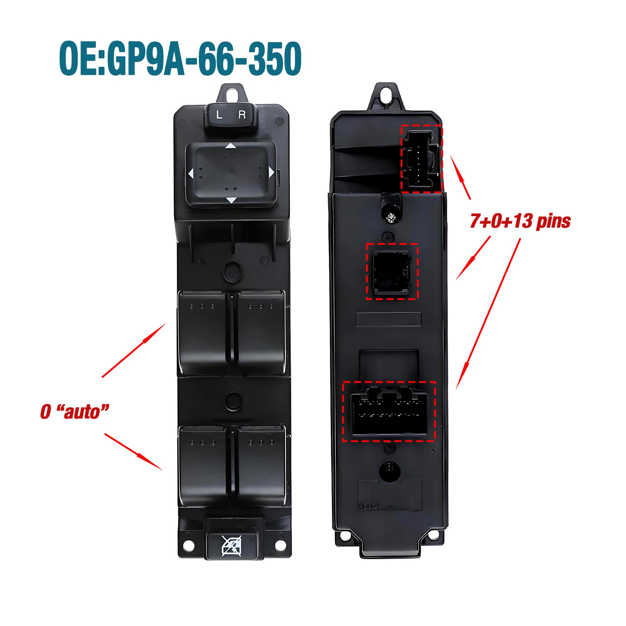 GP9A-66-350 GP9A66350 For Mazda 6 2003-2012,Front Left Driver Side Electric Master Power Window Lifter Control Switch Button 0auto GP9A-66-350