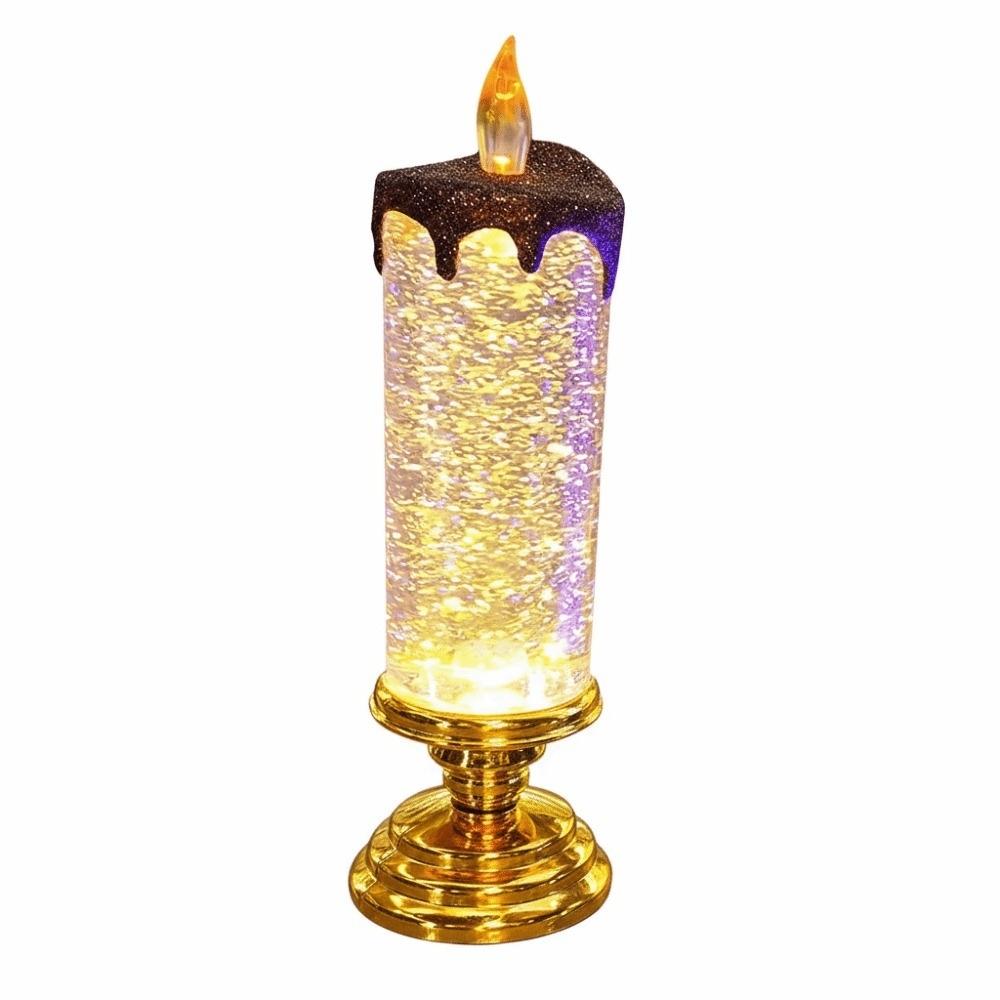 Battery Operated LED Candle Light Multi-color Gradient Swirling Glitter Simulation Candles Lights Glitter Crystal