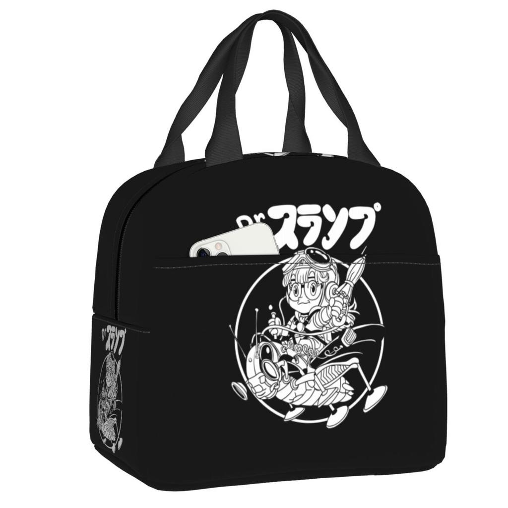 Custom Arare Arale Purple Dr Slump Resuable Lunch Box for Women Multifunction Cooler Thermal Food Insulated Lunch Bag Student