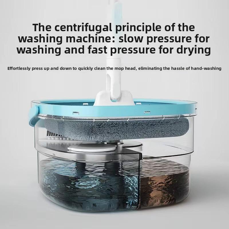 Spin Mop Bucket With Rotating Twisted Drying System For Home Cleaning Efficiency