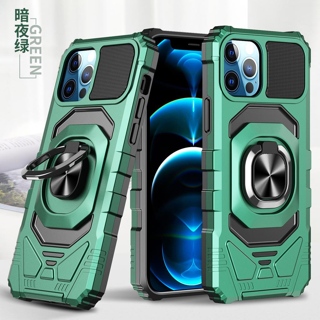 Applicable To Iphone15pro Alliance Armor Series Mobile Phone Case Wholesale Military Anti-drop Ring Bracket Case