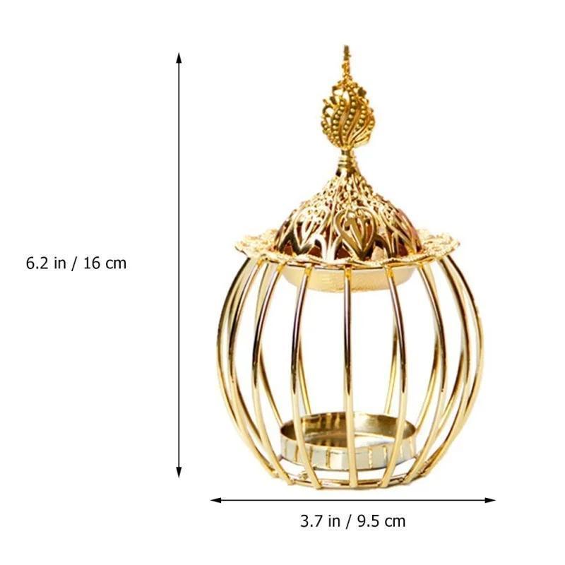 Arabian Gold Incense Burner Gold Iron Candlestick Creative Home Model Essential Oils Aromatherapy Lamp Home Decoration