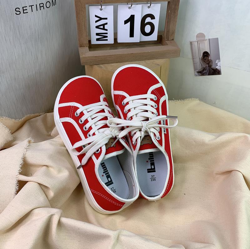 Fashion Baskets basses en toile pour femmes, style coréen, gros orteil, mangue, à lacets, confortables, simples, à la mode