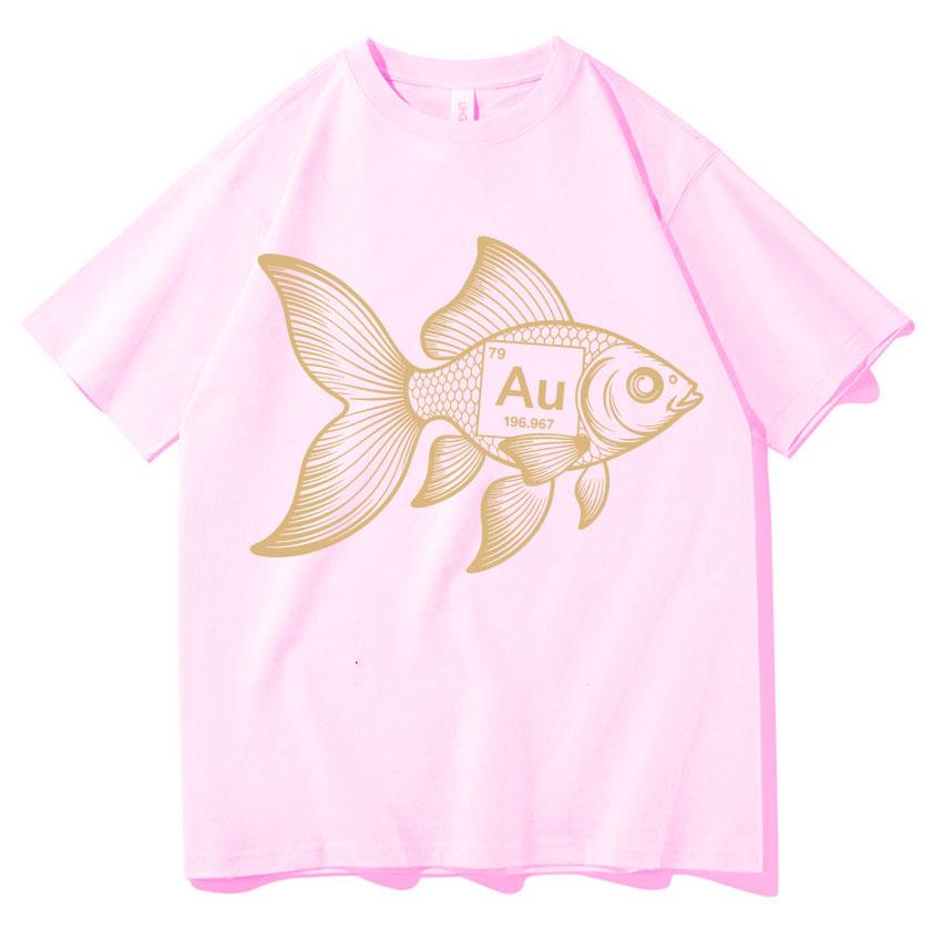 Funny Fish Shirt AU Chemistry Science Meme Unisexs TShirt Print Fashion Oversized Crewneck Cozy Short Sleeve T Shirts Teenagers