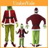 Conjunto de Fantasia Cosplay do Grinch Chamativo Para Festas de Máscaras de Halloween